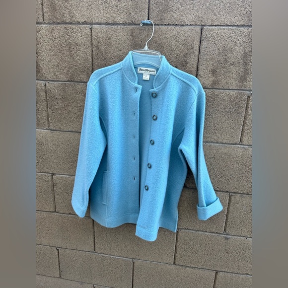 Norm Thompson Baby Blue Wool Coat - Picture 6 of 7